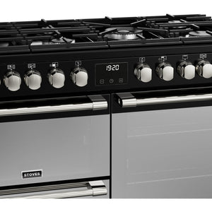 Stoves Sterling Deluxe D1000DF Black 100cm Dual Fuel Range Cooker 444411466