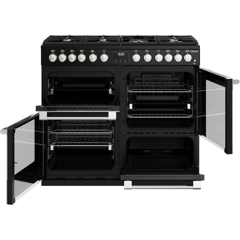 Stoves Sterling Deluxe D1000DF Black 100cm Dual Fuel Range Cooker 444411466