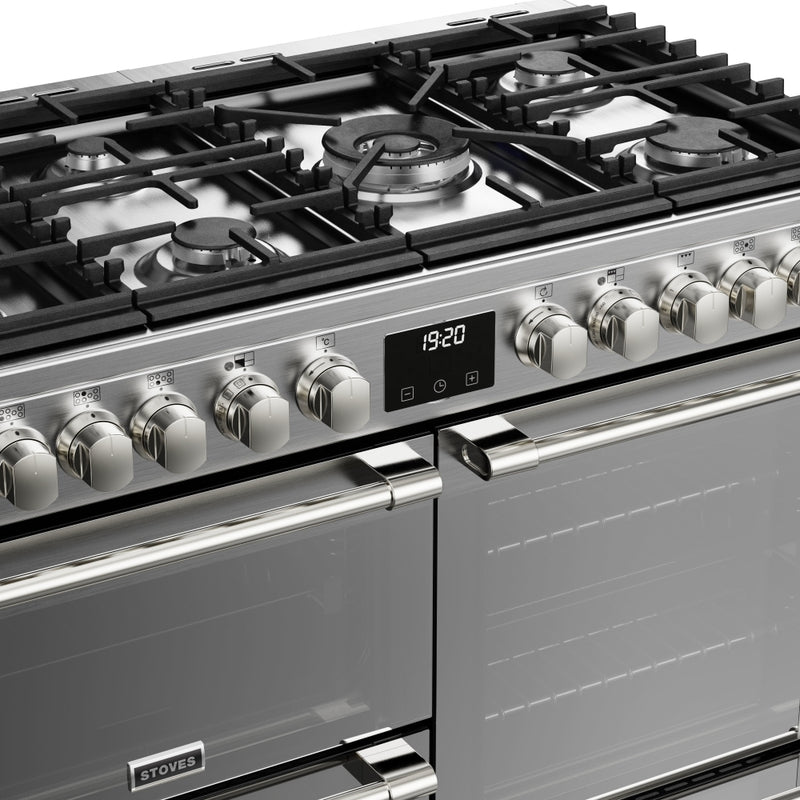 Stoves Sterling Deluxe D1000DF Stainless Steel 100cm Dual Fuel Range Cooker 444411467