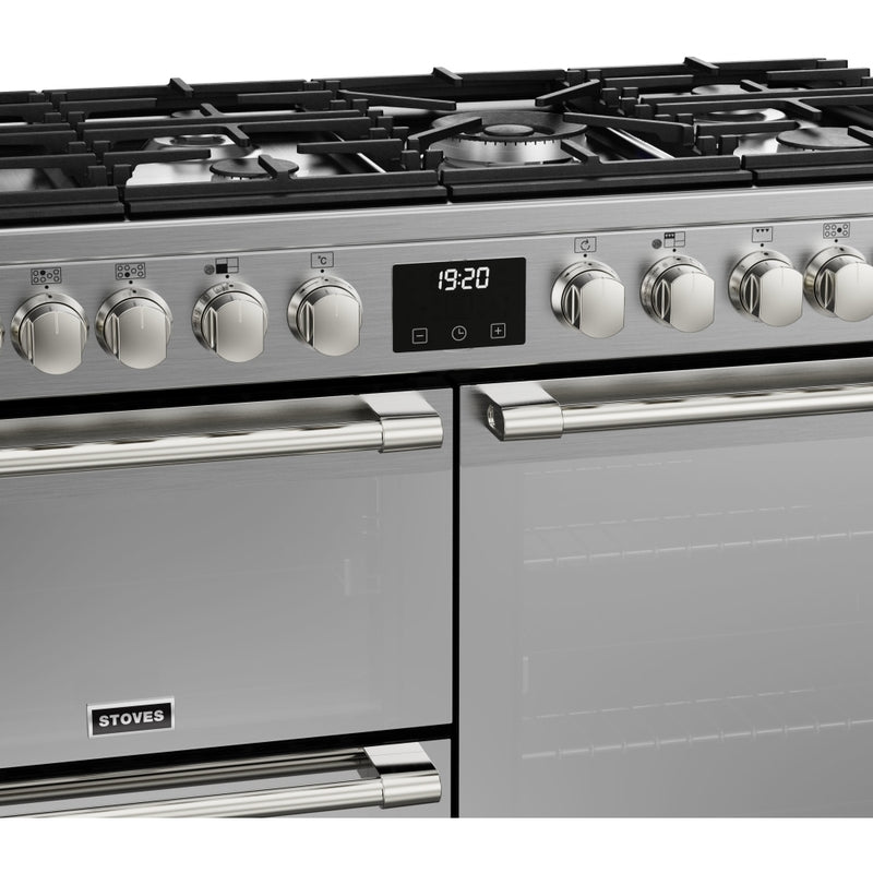 Stoves Sterling Deluxe D1000DF Stainless Steel 100cm Dual Fuel Range Cooker 444411467