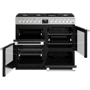 Stoves Sterling Deluxe D1000DF Stainless Steel 100cm Dual Fuel Range Cooker 444411467