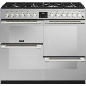 Stoves Sterling Deluxe D1000DF Stainless Steel 100cm Dual Fuel Range Cooker 444411467