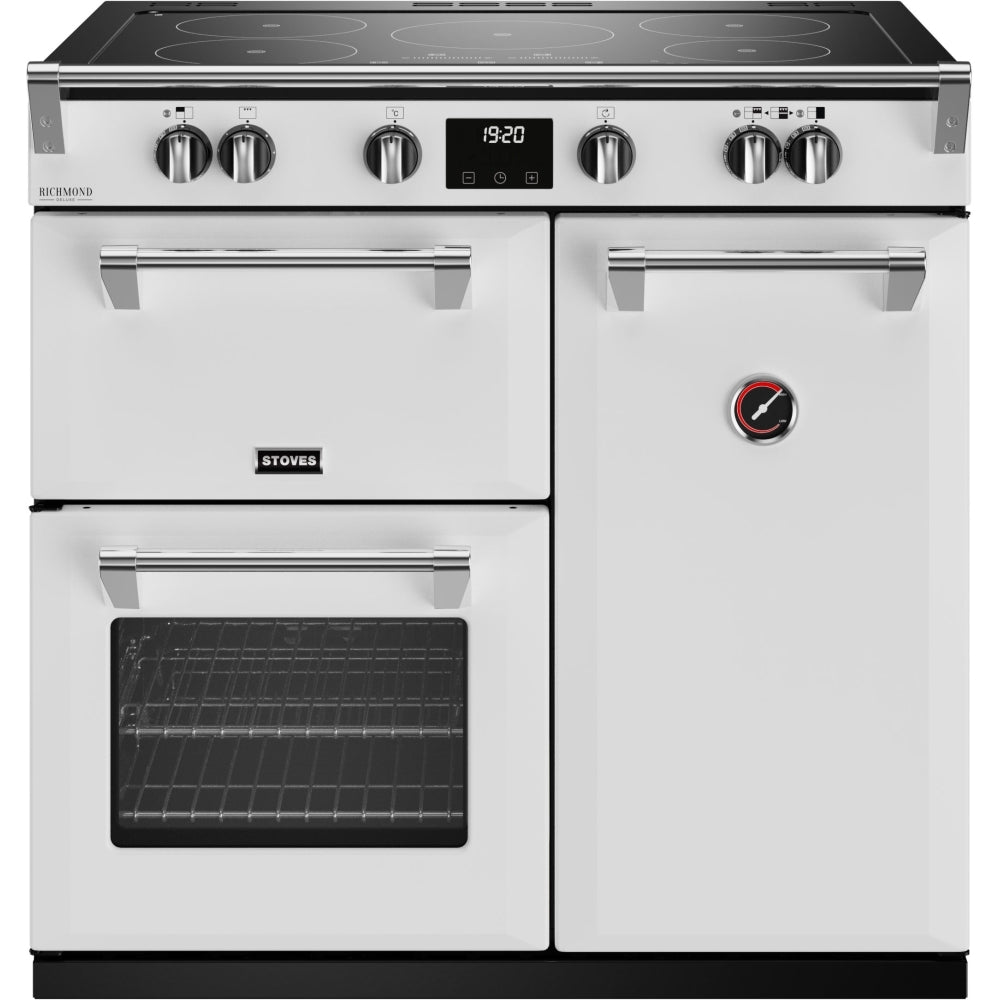 Stoves Richmond Deluxe D900Ei TCH Icy White 90cm Induction Range Cooke ...