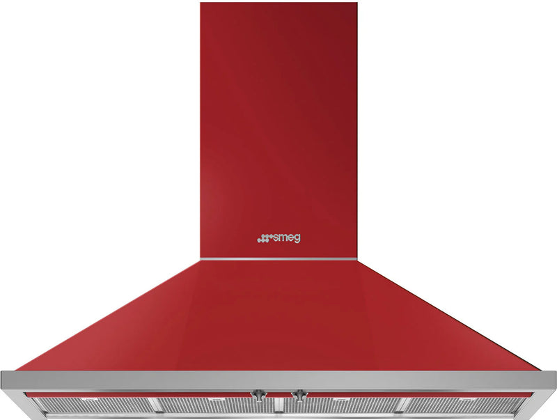 Smeg Portofino KPF12RD Red 120cm Cooker Hood