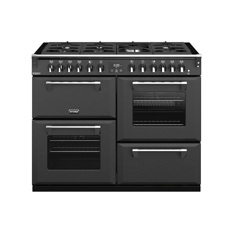 Stoves Richmond Deluxe S1100DF 110cm Dual Fuel Range Cooker 444410968 Anthracite Grey - DB Domestic Appliances