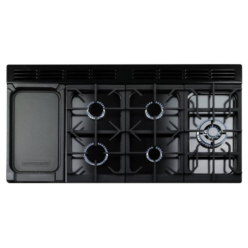 Rangemaster Professional Deluxe 110cm Dual Fuel Range Cooker Slate with Chrome - DB Domestic Appliances