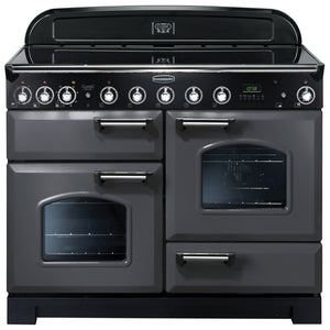 Rangemaster Classic Deluxe 110cm Induction Range Cooker Slate with Chrome - DB Domestic Appliances