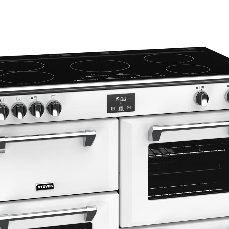 Stoves Richmond Deluxe S1100EI 110cm Induction Range Cooker 444410987 Icy White - DB Domestic Appliances