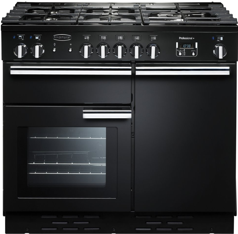 Rangemaster Professional Plus 100cm Gas Range Cooker Black - DB Domestic Appliances