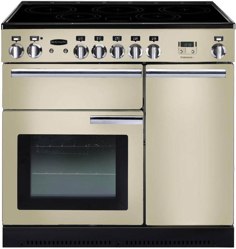 Rangemaster professional plus 90cm Induction Range Cooker Cream with Chrome - DB Domestic Appliances